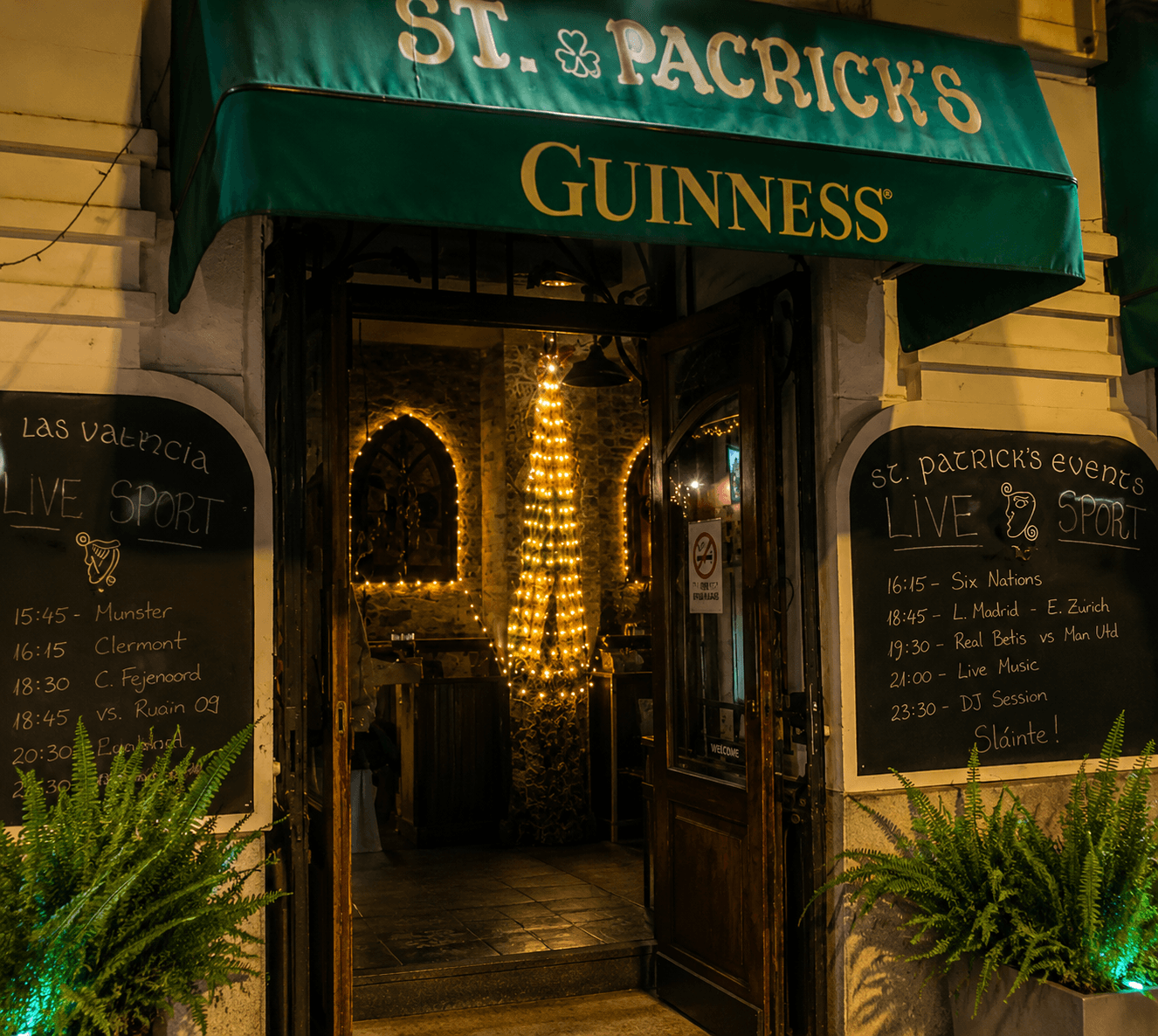 Close-up of the entrance door of St Patrick's